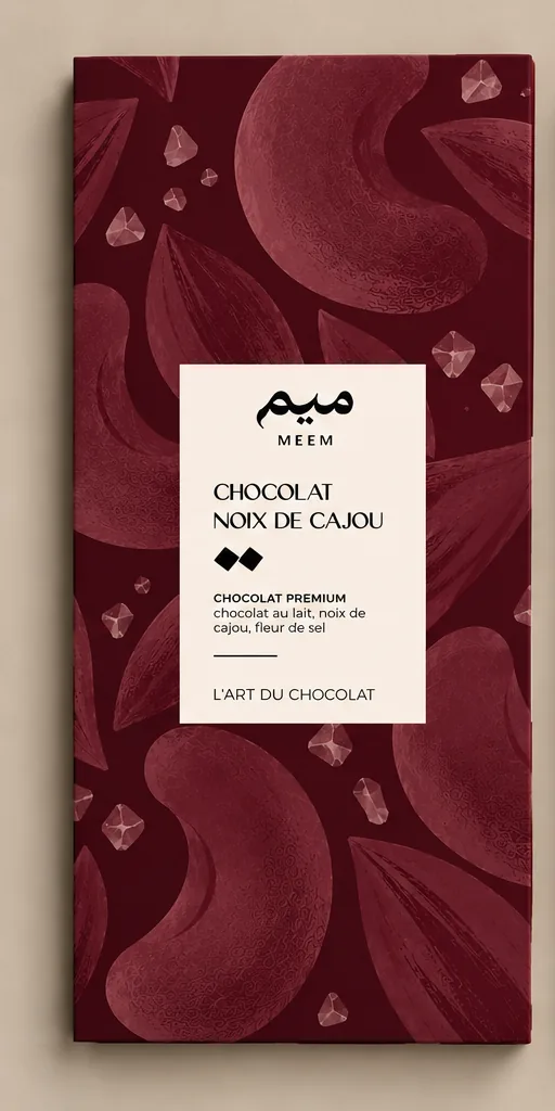 Chocolat noix de cajou, Chocolat au lait, noix de cajou, fleur de sel